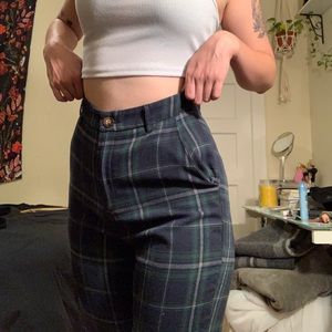 Plaid high waisted pants